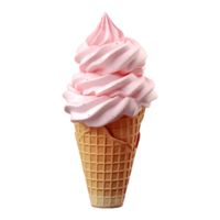 ai gerado 3d Renderização do uma gelo creme cone em transparente fundo - ai gerado png