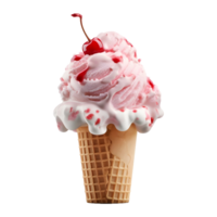 AI generated 3D Rendering of a Ice Cream Cone on Transparent Background - Ai Generated png