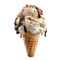 AI generated 3D Rendering of a Ice Cream Cone on Transparent Background - Ai Generated png