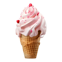 3D Rendering of a Ice Cream Cone on Transparent Background - Ai Generated png