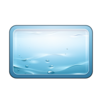 AI generated Rectangle button with water texture png isolated on transparent background