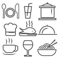 Restaurants icon vector set.