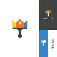 wall house painting service decoration multicolor modern simple elegant logo design vector