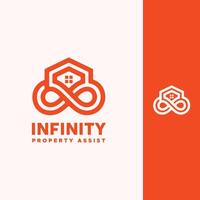 infinito naranja moderno sencillo hogar logo diseño vector para tu negocio
