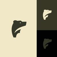 minimalista moderno fuerte logo letra marca inicial F con oso ,polar oso ,oso pardo negativo espacio logo diseño vector