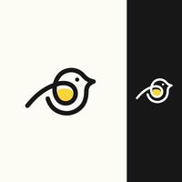 modern simple monoline bird logo design vector template