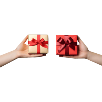 ai generado regalo caja en mano en transparente antecedentes - ai generado png