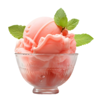 AI generated 3D Rendering of a Ice Cream in a Bowl on Transparent Background - Ai Generated png