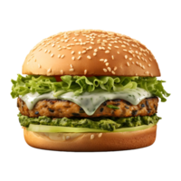 AI generated Crispy Burger on Transparent background - Ai Generated png