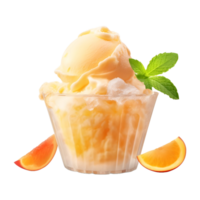 AI generated 3D Rendering of a Ice Cream in a Bowl on Transparent Background - Ai Generated png