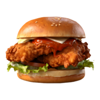 AI generated Crispy Burger on Transparent background - Ai Generated png