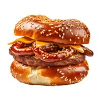 ai gerado crocantes hamburguer em transparente fundo - ai gerado png