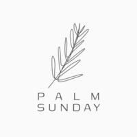 Palm Sunday elegant and minimalist doodle style for spirituality vector design element