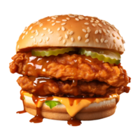 AI generated Crispy Burger on Transparent background - Ai Generated png