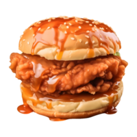 AI generated Crispy Burger on Transparent background - Ai Generated png