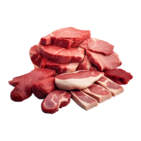 ai generato crudo carne su trasparente sfondo - ai generato png