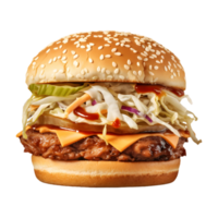 AI generated Crispy Burger on Transparent background - Ai Generated png