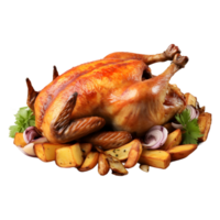 ai généré poulet sur transparent Contexte - ai généré png