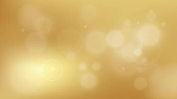 Gold abstract blurred gradient with bokeh, golden light background. Vector illustration.