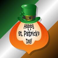 Happy St. Patrick's Day poster with hat and beard vector