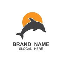 Dolphin logo vector with jumping position .This logo is suitable for travel company, diving or water adventure.