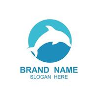 Dolphin logo vector with jumping position .This logo is suitable for travel company, diving or water adventure.