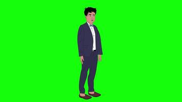 Business man cartoon character lip-sync animation loop video