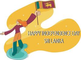 deseo contento independencia día sri lanka vector ilustración