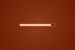 Color trend brown in progress loading bar 90 percent, a loading bar concept design, vector illustration