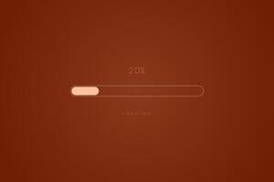 Color trend brown in progress loading bar 20 percent, a loading bar concept design, vector illustration