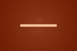 color tendencia marrón en Progreso cargando bar 100 por ciento, un cargando bar concepto diseño, vector ilustración