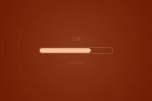 Color trend brown in progress loading bar 70 percent, a loading bar concept design, vector illustration