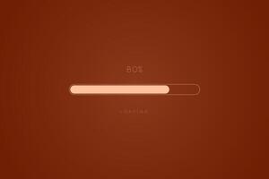 Color trend brown in progress loading bar 80 percent, a loading bar concept design, vector illustration