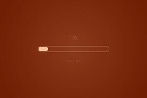 Color trend brown in progress loading bar 10 percent, a loading bar concept design, vector illustration