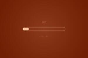 Color trend brown in progress loading bar 10 percent, a loading bar concept design, vector illustration