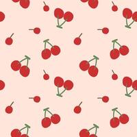 red cherry seamless pattern. watercolor style Pattern for textiles, wrapping paper, wallpapers, backgrounds vector
