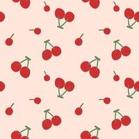 red cherry seamless pattern. watercolor style Pattern for textiles, wrapping paper, wallpapers, backgrounds vector