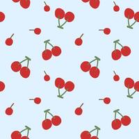 red cherry seamless pattern. watercolor style Pattern for textiles, wrapping paper, wallpapers, backgrounds vector