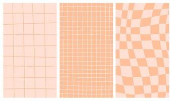 Checkered Peach Fuzz Backgrounds Set vector