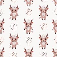 Mythical horned creature seamless pattern vector