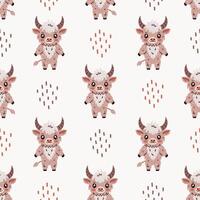 Mythical horned creature seamless pattern vector