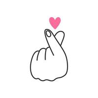 Korean Finger heart gesture vector