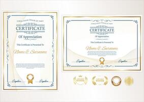 certificado o diploma plantilla de diseño retro ilustración vectorial vector