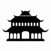 Confucian temple silhouette icon vector. Chinese temple silhouette for icon, symbol or sign. Confucius building icon for lunar new year or religious vector