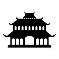 confuciano templo silueta icono vector. chino templo silueta para icono, símbolo o signo. Confucio edificio icono para lunar nuevo año o religioso vector