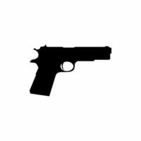 Pistol silhouette icon vector. Pistol handgun silhouette for icon, symbol or sign. Handgun icon vector for weapon, military, army, arsenal or war