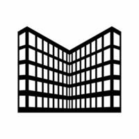 City building silhouette icon vector. Building silhouette can be used as icon, symbol or sign. Building icon for design of city, town or apartment vector