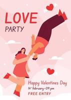 Vector flat valentines day poster or flyer