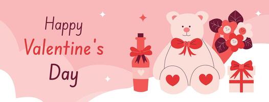 Vector flat hand drawn valentines day cover