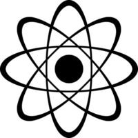 React and Atom Logos with Nuclear and Ion Vectors in a Black and White Illustration